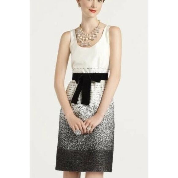 kate spade new york Dresses & Skirts - Kate Spade Dress Womens 10 Be Dazzled Cream Black Ombre Embroidered Sleeveless‎